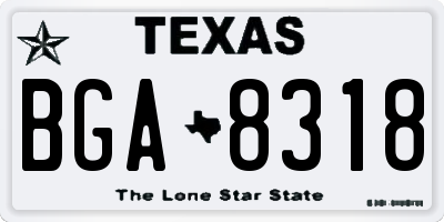 TX license plate BGA8318