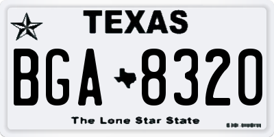 TX license plate BGA8320