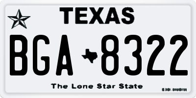 TX license plate BGA8322
