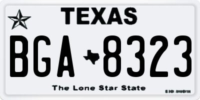 TX license plate BGA8323