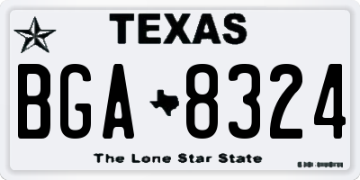 TX license plate BGA8324