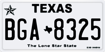 TX license plate BGA8325
