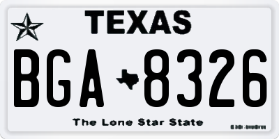 TX license plate BGA8326