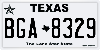 TX license plate BGA8329