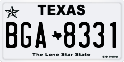 TX license plate BGA8331