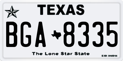 TX license plate BGA8335