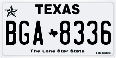 TX license plate BGA8336