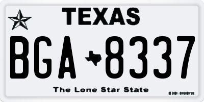 TX license plate BGA8337