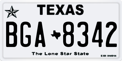 TX license plate BGA8342