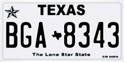 TX license plate BGA8343