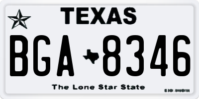 TX license plate BGA8346
