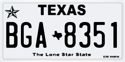 TX license plate BGA8351
