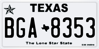 TX license plate BGA8353