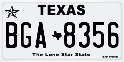 TX license plate BGA8356