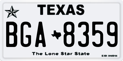 TX license plate BGA8359