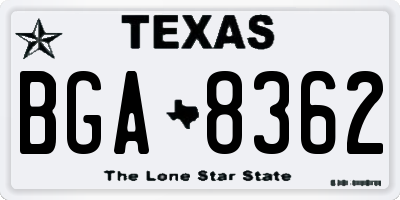 TX license plate BGA8362
