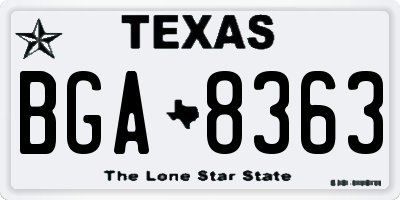 TX license plate BGA8363