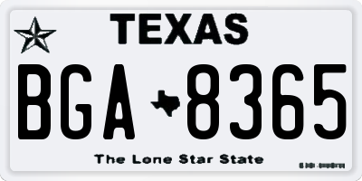 TX license plate BGA8365
