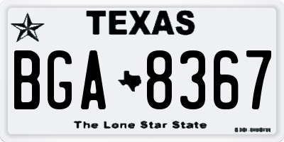 TX license plate BGA8367