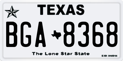 TX license plate BGA8368
