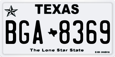 TX license plate BGA8369