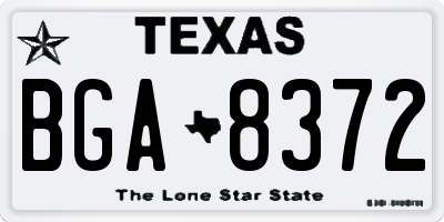 TX license plate BGA8372