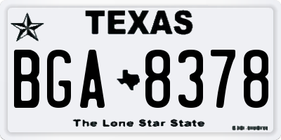 TX license plate BGA8378