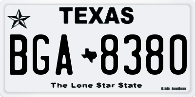 TX license plate BGA8380