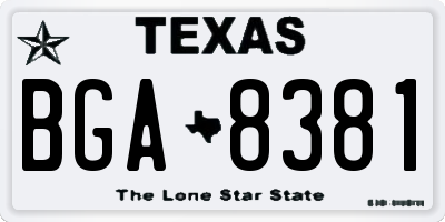 TX license plate BGA8381