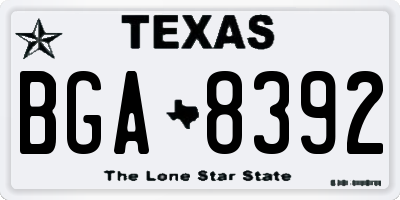 TX license plate BGA8392