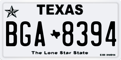 TX license plate BGA8394