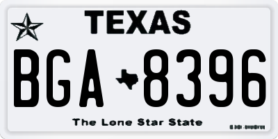 TX license plate BGA8396