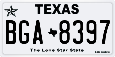 TX license plate BGA8397