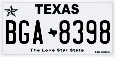 TX license plate BGA8398