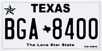 TX license plate BGA8400