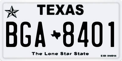 TX license plate BGA8401
