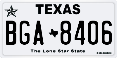TX license plate BGA8406