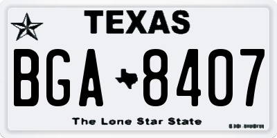 TX license plate BGA8407