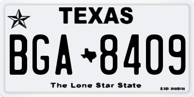 TX license plate BGA8409