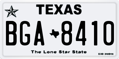 TX license plate BGA8410