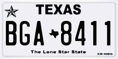 TX license plate BGA8411