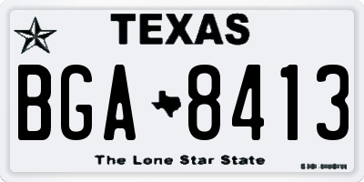 TX license plate BGA8413