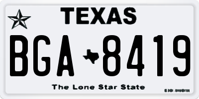TX license plate BGA8419