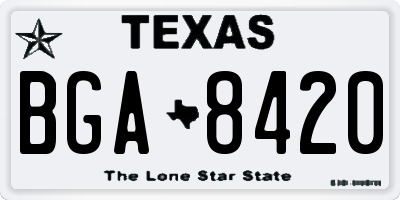 TX license plate BGA8420