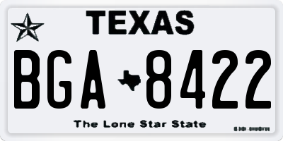 TX license plate BGA8422