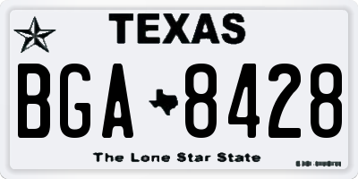 TX license plate BGA8428