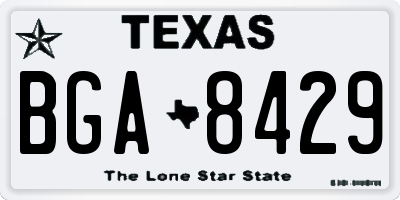 TX license plate BGA8429