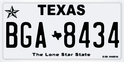TX license plate BGA8434