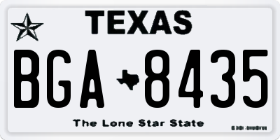 TX license plate BGA8435
