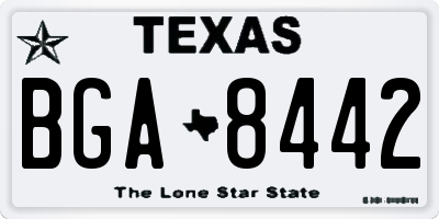 TX license plate BGA8442